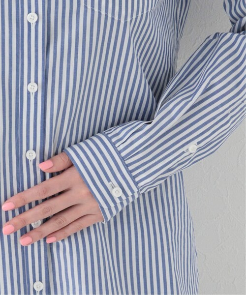 美品 ミューズ ドゥーズィエムクラス ビッグシルエット 長袖シャツ◆ブルー 美品 ミューズ ドゥーズィエムクラス ビッグシルエット 長袖シャツ