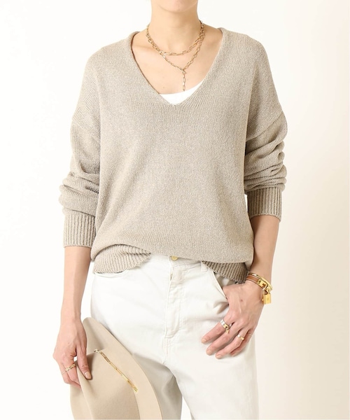 MUSE de Deuxieme Class lily linen プルオーバー 追加 Lily Linen アゼ プルオーバー（ニット／セーター