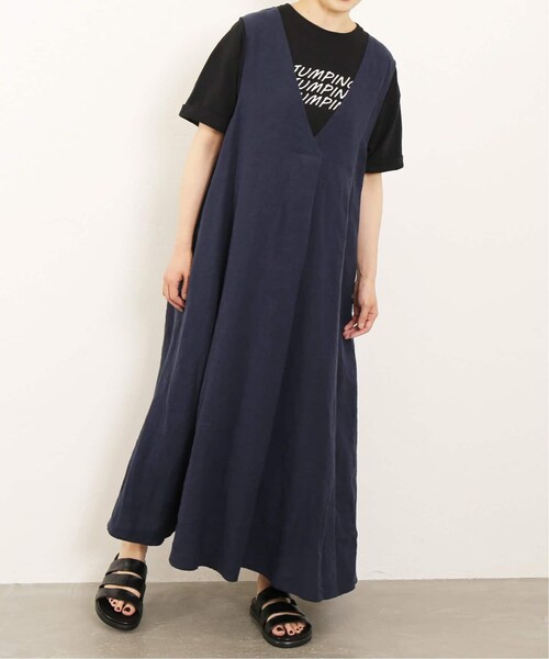 ジャーナルスタンダードラックス リネンワッシャー Vネックノースリーブワンピース セール】リネンワッシャー Vネックノースリーブワンピース
