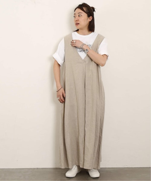 リネン ノースリーブワンピース journal standard luxe JOURNAL STANDARD LUXE ワンピース リネンキャンバス