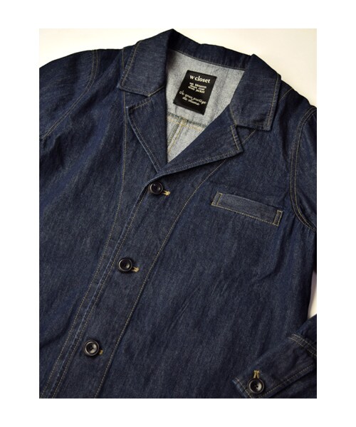 w closet（ダブルクローゼット）の「【予約】7.5ozスラブデニムショップコート（トップス・レディース・ブルー/ワンウォッシュ・FREE）」の6枚目の写真