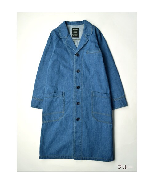 w closet（ダブルクローゼット）の「【予約】7.5ozスラブデニムショップコート（トップス・レディース・ブルー/ワンウォッシュ・FREE）」の2枚目の写真