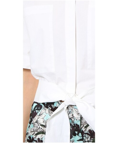 MSGM（エムエスジーエム）の「MSGM Cropped Wrap Blouse（シャツ/ブラウス・レディース・White・42/38/40/44）」の4枚目の写真