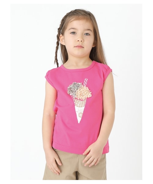 メゾピアノ ゆめかわ ファンシー フラワー アイス タンクトップ レア HAKKA KIDS（ハッカキッズ）の「アイスクリームモチーフ&プリント
