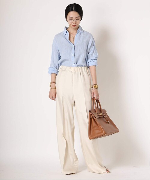 MUSE de Deuxieme classe（ミューズデドゥーズィエムクラス）の「追加 *Silk Looker パンツ（パンツ・ブラック/(001)/34/残り2点/36/在庫あり/38）」の18枚目の写真