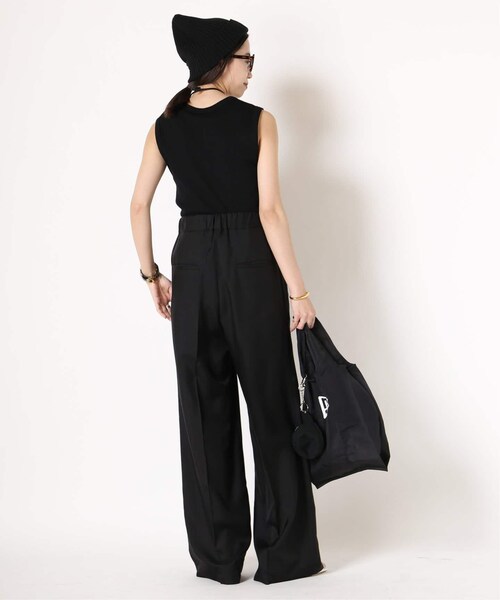 MUSE de Deuxieme classe（ミューズデドゥーズィエムクラス）の「追加 *Silk Looker パンツ（パンツ・ブラック/(001)/34/残り2点/36/在庫あり/38）」の12枚目の写真