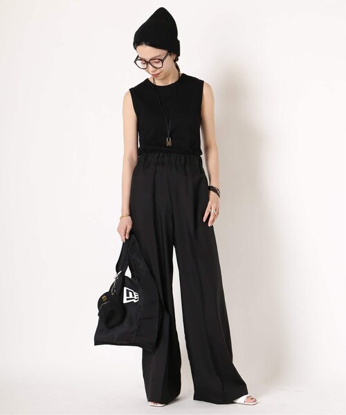 MUSE de Deuxieme classe（ミューズデドゥーズィエムクラス）の「追加 *Silk Looker パンツ（パンツ・ブラック/(001)/34/残り2点/36/在庫あり/38）」の11枚目の写真