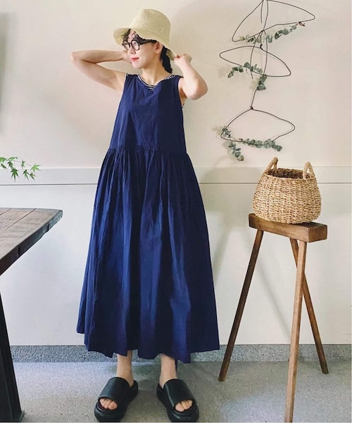 【関税込み】CASEY CASEY ネイビー BB ミディアムワンピース CASEY 【未使用/2024SS/定価18.8万】ケイシー ケイシー *RYTHME