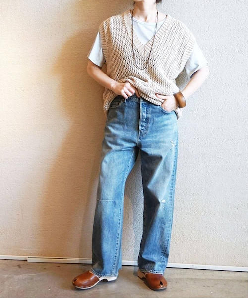 journal standard luxe13OZデニムクラッシュダメージパンツ JOURNAL STANDARD LUXE（ジャーナルスタンダード ラックス）の