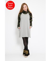 X-girl | X-GIRL Leopard Raglan Sleeve Hoodie Dress(ワンピース/ドレス)