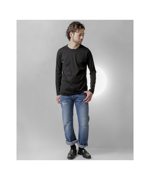 URBAN RESEARCH（アーバンリサーチ）の「SUVIN COTTON ロングスリーブ Tシャツ（トップス・メンズ・WHITE/BLACK/GRAY・S/M/L）」の7枚目の写真