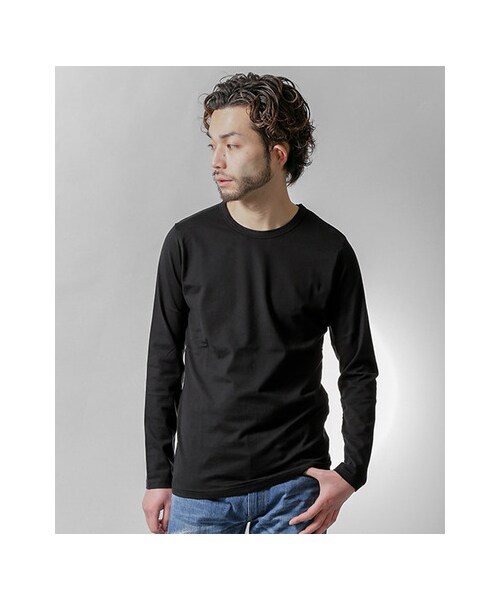 URBAN RESEARCH（アーバンリサーチ）の「SUVIN COTTON ロングスリーブ Tシャツ（トップス・メンズ・WHITE/BLACK/GRAY・S/M/L）」の6枚目の写真