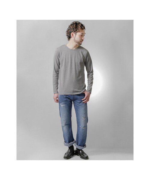 URBAN RESEARCH（アーバンリサーチ）の「SUVIN COTTON ロングスリーブ Tシャツ（トップス・メンズ・WHITE/BLACK/GRAY・S/M/L）」の9枚目の写真