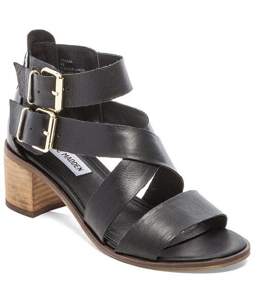 STEVE MADDEN（スティーブマデン）の「Steve Madden Rosanna Sandal（サンダル・レディース・Black Leather・7.5/9/5.5/6.5/7/10/9.5/8.5/8/6）」の3枚目の写真