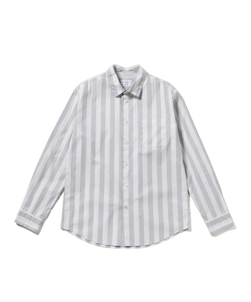 ADAM ET ROPE'（アダムエロペ）の「【先行予約】ホワイトコーティングストライプシャツ（ブラウス/シャツ・メンズ・グレー/ネイビー・M/L）」の3枚目の写真