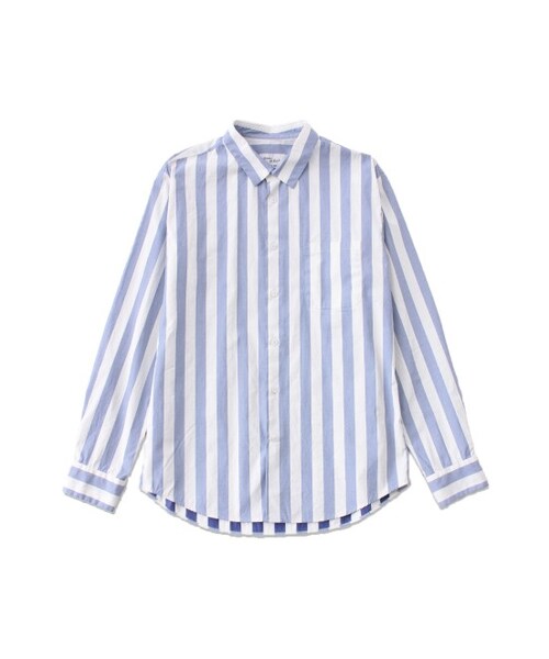 ADAM ET ROPE'（アダムエロペ）の「【先行予約】ホワイトコーティングストライプシャツ（ブラウス/シャツ・メンズ・グレー/ネイビー・M/L）」の2枚目の写真