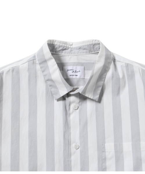 ADAM ET ROPE'（アダムエロペ）の「【先行予約】ホワイトコーティングストライプシャツ（ブラウス/シャツ・メンズ・グレー/ネイビー・M/L）」の5枚目の写真
