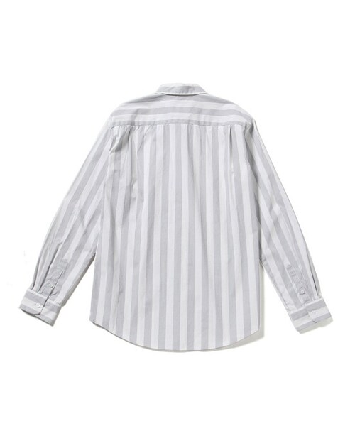 ADAM ET ROPE'（アダムエロペ）の「【先行予約】ホワイトコーティングストライプシャツ（ブラウス/シャツ・メンズ・グレー/ネイビー・M/L）」の4枚目の写真