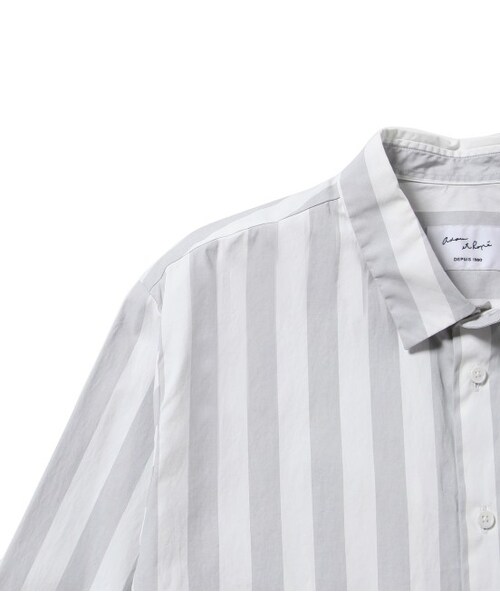 ADAM ET ROPE'（アダムエロペ）の「【先行予約】ホワイトコーティングストライプシャツ（ブラウス/シャツ・メンズ・グレー/ネイビー・M/L）」の6枚目の写真