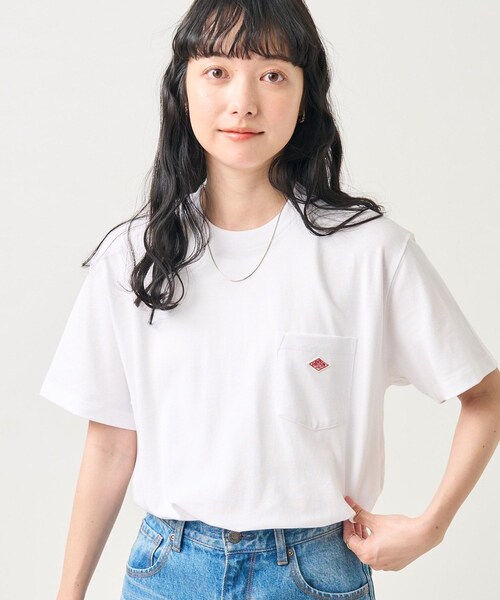 DANTON（ダントン）の「POCKET T-SHIRT（その他・レディース・ホワイト/ブラック・S）」の2枚目の写真