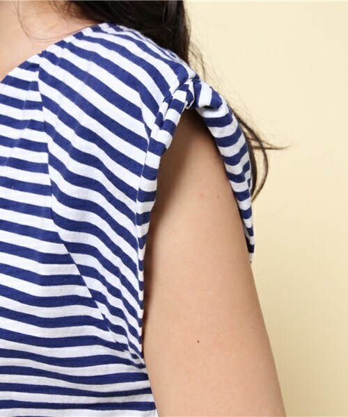 Johnbull Private labo（ジョンブルプライベートラボ）の「ボーダーフレアTシャツ（Tシャツ/カットソー・レディース・ブラック系その他/ブルー系その他・FREE）」の8枚目の写真
