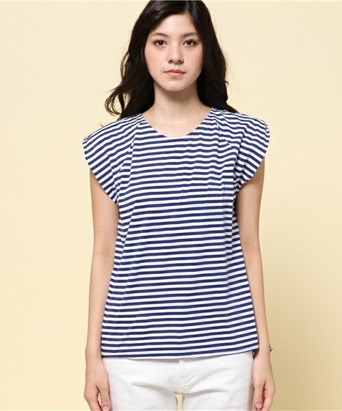 Johnbull Private labo（ジョンブルプライベートラボ）の「ボーダーフレアTシャツ（Tシャツ/カットソー・レディース・ブラック系その他/ブルー系その他・FREE）」の3枚目の写真