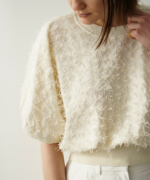CLANE（クラネ）の「FRINGE ARCH SLEEVE KNIT TOPS（）」 - WEAR