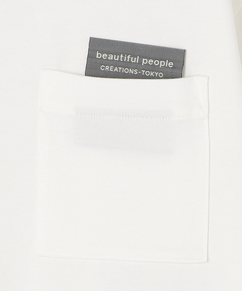 beautiful people（ビューティフルピープル）の「suvin pima jersey big QOLtag Tシャツ（その他・レディース・オフホワイト/ブラック・FREE）」の5枚目の写真