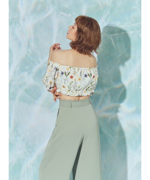 Marjorie（マージョリー）の「永恆的篇章，波浪造型垂墜感木珠寬褲（パンツ・レディース・杏/綠・XS/S/M）」の12枚目の写真