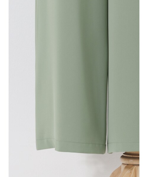 Marjorie（マージョリー）の「永恆的篇章，波浪造型垂墜感木珠寬褲（パンツ・レディース・杏/綠・XS/S/M）」の10枚目の写真