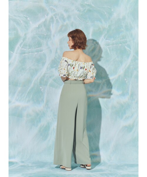 Marjorie（マージョリー）の「永恆的篇章，波浪造型垂墜感木珠寬褲（パンツ・レディース・杏/綠・XS/S/M）」の16枚目の写真