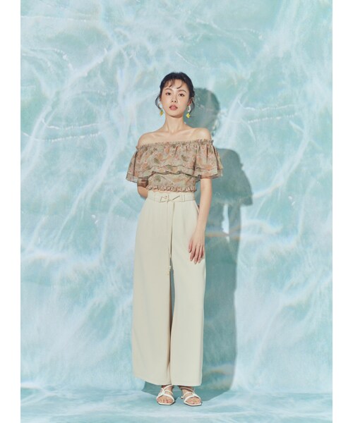 Marjorie（マージョリー）の「絢麗迷宮，荷葉層次印花平口上衣（トップス・レディース・印花・S/M）」の4枚目の写真