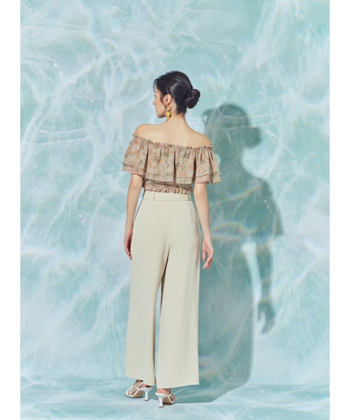 Marjorie（マージョリー）の「絢麗迷宮，荷葉層次印花平口上衣（トップス・レディース・印花・S/M）」の6枚目の写真