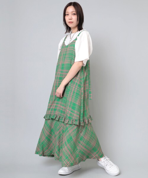 RNA（アールエヌエー）の「D1624 クレヨンチェックキャミワンピース  