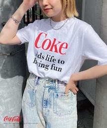 CIAOPANIC（チャオパニック）の「【Coca-Cola/コカ・コーラ】CokeロゴTシャツ（Tシャツ/カットソー）」