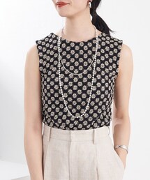 SHENERY | シャーリングフラワーノースリーブ2WAYカットソー(Tシャツ/カットソー)