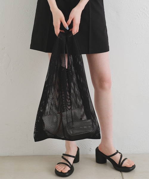 Kastane(カスタネ)の「【WHIMSIC】MESH MARKET BAG(エコバッグ/サブバッグ・レディース・オフホワイト/オレンジ/ブルー/グレー/ブラック・ONE)」の1枚目の写真