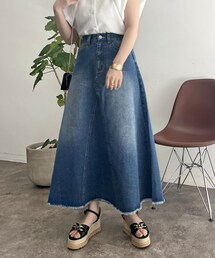 prose verse（プロズヴェール）の「裾フリンジリメイク風デニムフレア