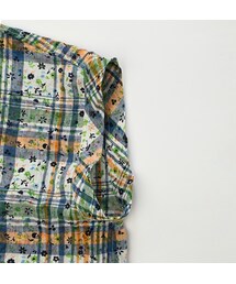 美品【45R】 インドリネン ジップパーカー マドラスチェック 45R インドリネン908フードパーカー マドラスチェック ユニ
