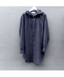 roundabout | ワッフルフードロングシャツ(シャツ/ブラウス)