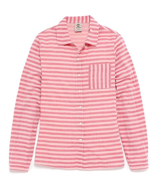 Timberland(ティンバーランド)の「エルスワース ダブルレイヤー ストライプシャツ(シャツ/ブラウス・レディース・ブルー/レッド/イエロー・XS/S/M/L/XL/XXL)」の3枚目の写真