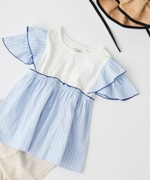 CIAOPANIC TYPY（チャオパニックティピー）の「【KIDS】布帛切り替え2WAYカットアウトフリルカットソー（Tシャツ/カットソー・キッズ）」