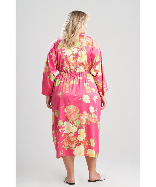 Josie Natori（ジョーシーナトリ）の「Bouquet-Printed Matte Satin Robe（その他・レディース・Pink Multi/Blue Multi・XS/S/M/L/XL/1X/2X/3X）」の4枚目の写真