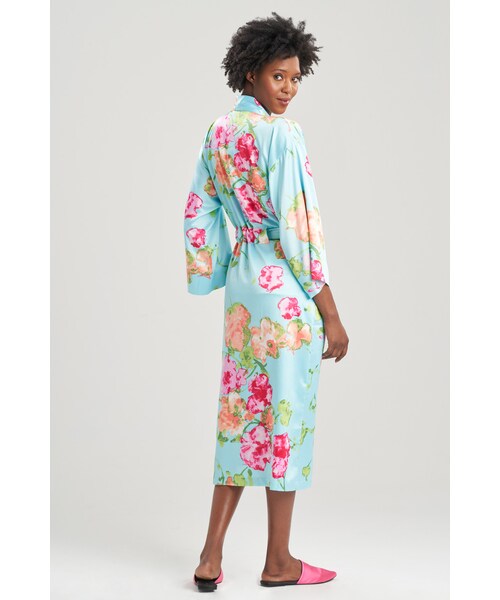 Josie Natori（ジョーシーナトリ）の「Bouquet-Printed Matte Satin Robe（その他・レディース・Pink Multi/Blue Multi・XS/S/M/L/XL/1X/2X/3X）」の6枚目の写真