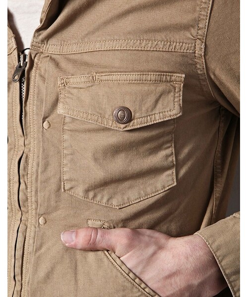 MR.OLIVE(ミスターオリーブ)の「MR.OLIVE HI STRETCH OVERDYED TWILL / ZIP UP G-JACKET(ジャケット/アウター・メンズ・ホワイト/ターコイズ/ベージュ・S/M/L)」の10枚目の写真