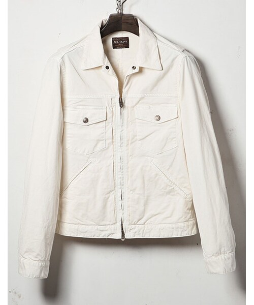 MR.OLIVE(ミスターオリーブ)の「MR.OLIVE HI STRETCH OVERDYED TWILL / ZIP UP G-JACKET(ジャケット/アウター・メンズ・ホワイト/ターコイズ/ベージュ・S/M/L)」の6枚目の写真