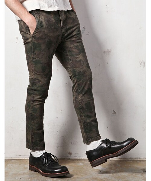 MR.OLIVE（ミスターオリーブ）の「MR.OLIVE HAND CAMO HI STRETCH TWILL / CROPPED SLIM PANTS（パンツ・メンズ・カモ柄・S/M/L）」の2枚目の写真