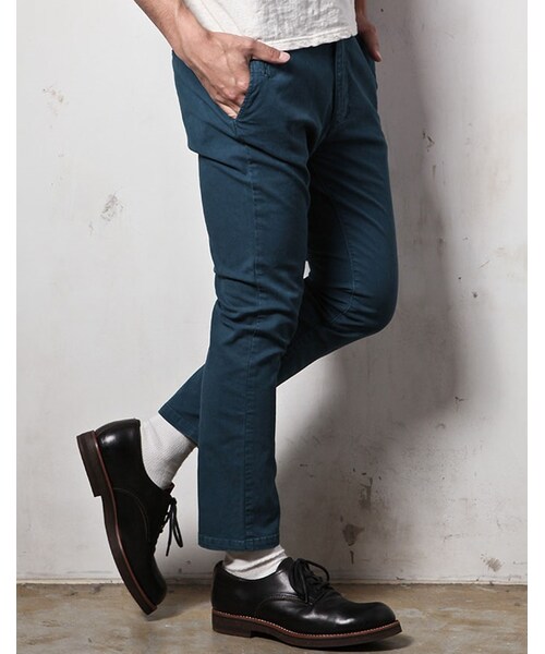 MR.OLIVE(ミスターオリーブ)の「MR.OLIVE HI STRETCH OVERDYED TWILL / ANKLE CUT SLIM PANTS(パンツ・メンズ・ホワイト/ターコイズ/マスタード/レッド・S/M/L)」の2枚目の写真