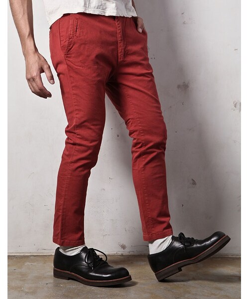 MR.OLIVE(ミスターオリーブ)の「MR.OLIVE HI STRETCH OVERDYED TWILL / ANKLE CUT SLIM PANTS(パンツ・メンズ・ホワイト/ターコイズ/マスタード/レッド・S/M/L)」の4枚目の写真