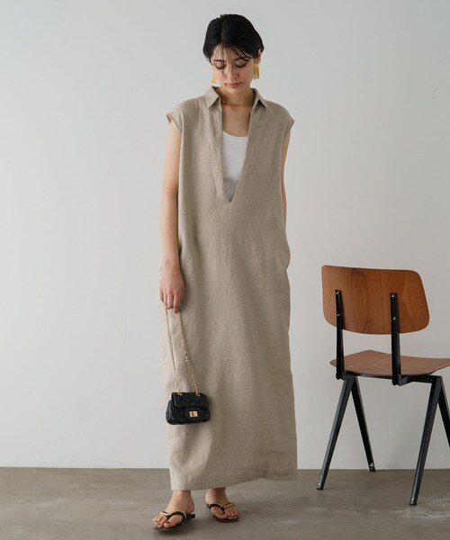 LOUNGEDRESS（ラウンジドレス）の「リネンVワンピース（）」 - WEAR 